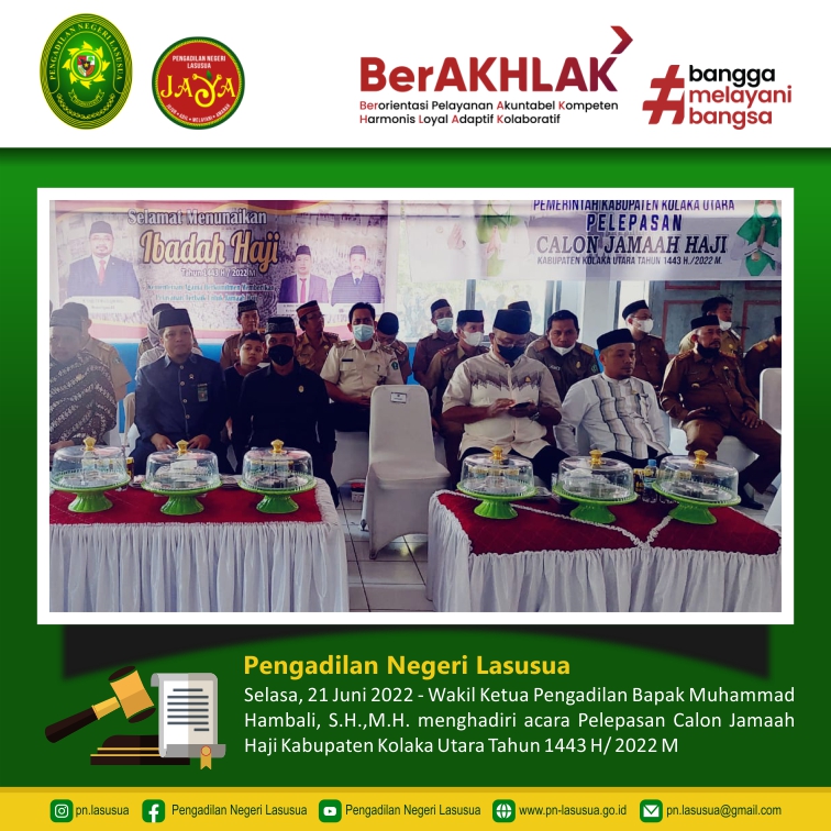 Pelepasan Calon Jamaah Haji Kabupaten Kolaka Utara Tahun 1443 H/ 2022 M