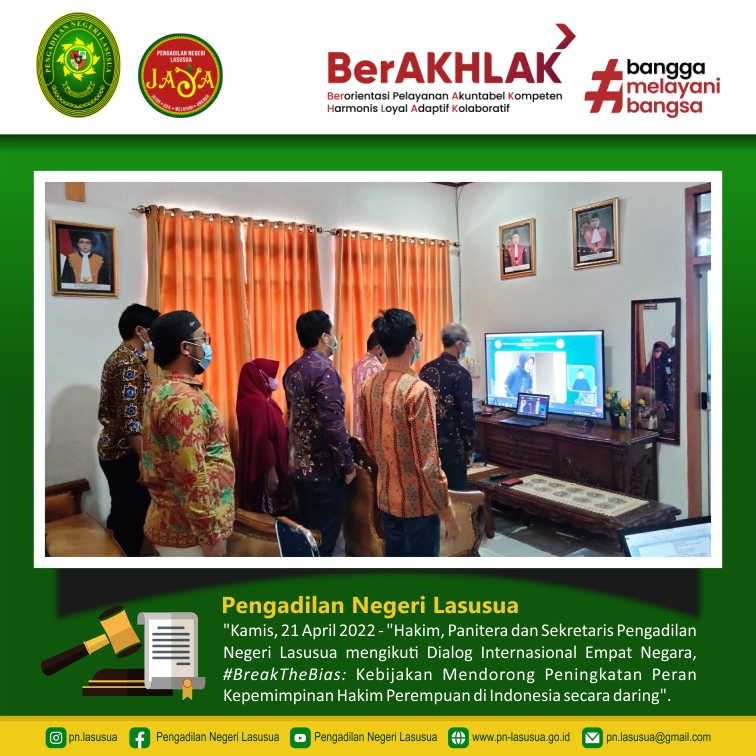 Dialog Internasional Empat Negara, #BreakTheBias: Kebijakan Mendorong Peningkatan Peran Kepemimpinan Hakim Perempuan di Indonesia