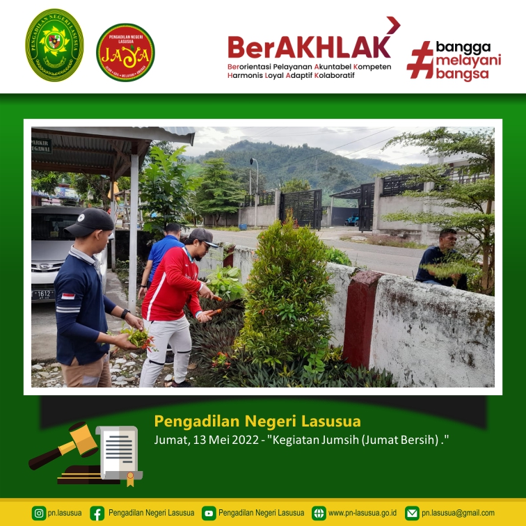 Kegiatan Rutin Jumat Bersih Pengadilan Negeri Lasusua